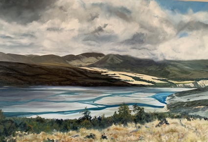 Debbie Lambert|  Rakaia River | Summer Rain| McAtamney Gallery and Design Store | Geraldine NZ